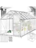 tectake Treibhaus aus Aluminium mit Fundament, 185x375x195cm