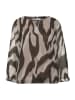 Street One 3/4-Arm Bluse mit Rundhals aus Chiffon in Braun