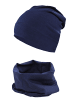 TupTam Jungen Beanie Mütze und Schlauchschal 2er Set in dunkelblau