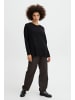 ICHI Strickpullover IHKAMARA LONG LS 20116692  Pullover mit seitlichem Einschnitt in schwarz