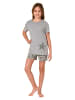 NORMANN Shorty kurzarm Schlafanzug Sterne - 74278 in grau