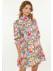 Usha Women Dress in pink multicolor