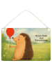 Mr. & Mrs. Panda Schild Igel Luftballon Design mit Spruch in Weiß