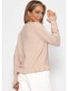 SASSYCLASSY Cardigan mit Rüschen in Beige