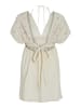 Vila Minikleid V-Ausschnitt - legeres Kurzkleid in Creme