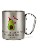 Mr. & Mrs. Panda Tasse Avocado Party mit Spruch in Silber