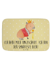 Mr. & Mrs. Panda Badteppich Capybara König mit Spruch in Gelb Pastell
