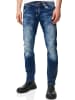 Rusty Neal Jeans Hose "YAMATO" Slim Fit Streetwear Cotton-Stretch in Blue Used