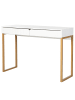 home24 home24 Schreibtisch (1er Set) - Gold - MDF, Spanplatte & Metall - 110.0 x 75.0 x 40.0 cm in Gold