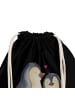 Mr. & Mrs. Panda Sportbeutel Pinguin umarmen ohne Spruch in Schwarz
