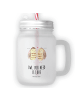 Mr. & Mrs. Panda Blümchentailglas Eulen Liebe mit Spruch in Transparent