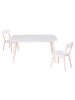 Beliani Esszimmertisch SANTOS in Weiß/Braun - (W) 90 x (H) 75 x (L) 150 cm