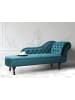 Beliani Chaiselongue NIMES in Blau/Braun - (W) 169 x (H) 79 x (L) 65 cm