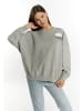 myMo Damen Sweatshirt Cropped in Grau Melange