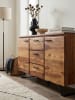 KADIMA DESIGN Sideboard 145x82x45 cm Massivholz / Metall mit Baumkante
