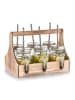 Zeller Present Trinkgläser-Set mit Trinkhalmen und Ständer in transparent