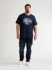 Petrol Industries Bedrucktes T-Shirt Große Größen Galaxia in Blau