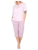 NORMANN Kurzarm Capri Schlafanzug Pyjama Ethnolook in rosa
