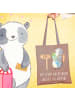 Mr. & Mrs. Panda Tasche Schulanfang Inspiration mit Spruch in Braun Pastell