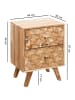 FineBuy Nachttisch in Braun / Akazie / 44x35x61