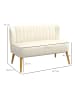 HOMCOM Sofa-117L x 56,5B x 77H cm-Cremeweiß