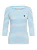 Kaffe Langarm-Shirt KAliddy Regular fit in Chalk/Azure Blue - Navy Heart
