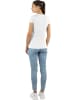 Janice 4 x Figurbetontes T-Shirt mit V-Ausschnitt Siena in Weiß