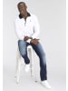 Delmao Langarm-Poloshirt in weiss