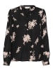 Kaffe Langarm-Bluse KAsomia Loose fit in Black/Brown Flower Print