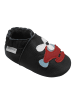 Bemesu Schwarze Baby-Leder-Laufschuhe, komfortabel mit rutschfester Sohle-Flugzeugmotiv