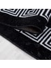KADIMA DESIGN Teppich Kurzflor Waschbar Mäander INN Strapazierfähig OEKO-TEX in Schwarz