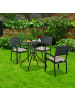 relaxdays Gartentisch "Holzoptik" in Schwarz - (B)61 x (H)75 x (T)61 cm