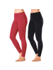 Erwin Müller Single-Jersey Leggings, lang 2er-Pack in rot/schwarz
