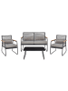 Beliani 4-tlg Lounge Set POMONTE in Schwarz/Grau