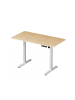 relaxdays Höhenverstellbarer Schreibtisch in Natur/ Weiß - (B)120 x (H)120 x (T)60 cm