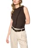 MARC CAIN COLLECTIONS Top mit Rüschen und Rundhalsausschnitt in Seal Brown