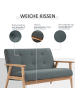 HOMCOM 2-Sitzer-Sofa-115B x 66,5T x 73H cm-Dunkelgrau