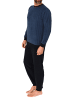 NORMANN Langarm Frottee Schlafanzug Pyjama Bündchen - 86622 in blau