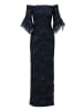 Adrianna Papell Langes Abendkleid Sequin Lace Combo Column Gown in midnight