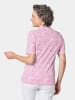 GOLDNER Druckpoloshirt in pink / weiß