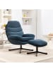HOMCOM Relaxsessel mit Hocker-93L x 78B x 100H cm-Blau