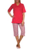 NORMANN Capri Pyjama Capri Shorts Schlafanzug EthnoStyle - 79896 in rot