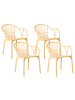 Beliani 4er-Set Esszimmerstuhl ANDORA in Beige