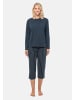 Schiesser Schlafanzug Cotton in Blau gestreift / Dunkelblau