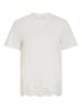 Vila Einfarbige Bluse Rundhals Kurzarm Minimal in Weiß
