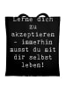 Mr. & Mrs. Panda Tote Bag Spruch Selbstakzeptanz Lernen mit Spruch in Schwarz