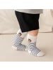 MUNADUNA 5er-Pack Mittelsocken in Grau mit Hausmotiv und Streifen