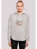 F4NT4STIC Oversized Hoodie Blumenstrauß Boho in grau