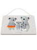 Mr. & Mrs. Panda Deko Schild Koala Familie ohne Spruch in Grau Pastell