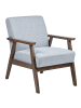 Beliani Sessel ASNES in Grau/Dunkler Holzfarbton - (W) 62 x (H) 79 x (L) 78 cm